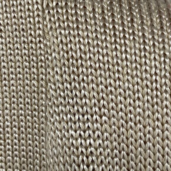 FIA ITALIA Sweater Womens L Hand Loomed Open Hem Tie Jumper Cardigan Beige Vtg - Picture 7 of 14